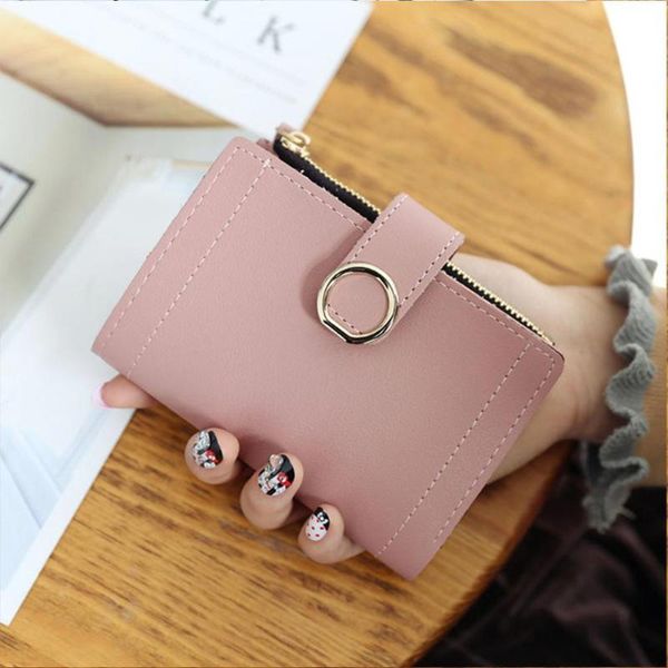 

wallets pinshang ladies elegant solid color short pu lovely small purse, Red;black