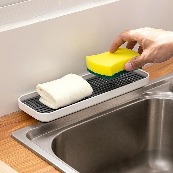 

sink organzier soap rack sponge holder bottle cup tableware drain tray dish washing scrubber kitchen storage & organization
