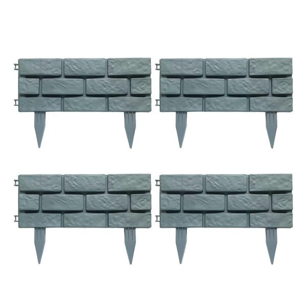 

fencing, trellis & gates 4pcs decoration landscape garden edging stone brick effect flower bed accessories grass durable courtyard lawn fenc