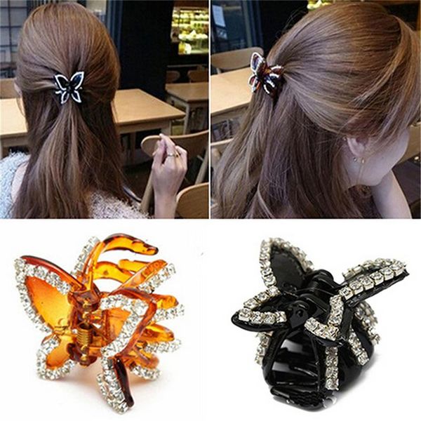

hair accessories women's butterfly crystal rhinestone claw hairpin clip clamp accessory
