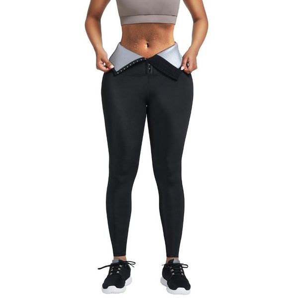 

yoga outfit women effect slimming leggings high waist tummy control body shaper sauna trousers plus size sweating weight workout loss pants