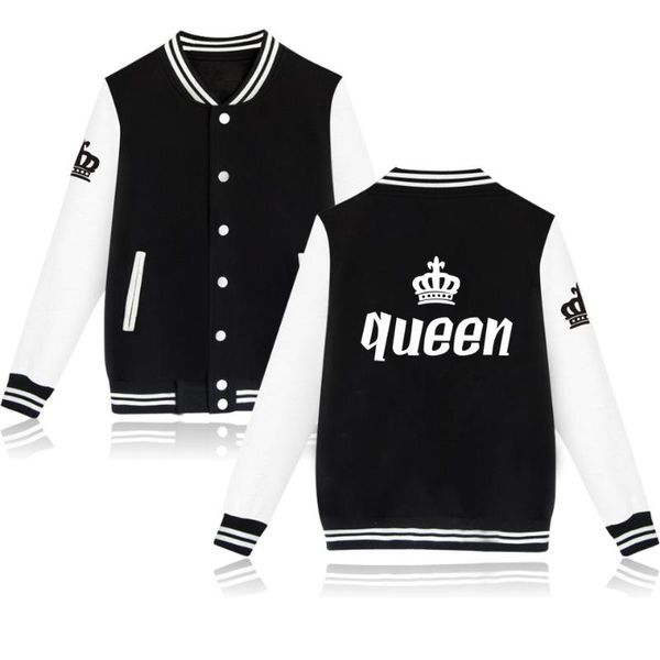 

women's jackets crown baseball jacket men women coat autumn winter sweatshirt fashion couple lovers hoodies 4xl clothes, Black;brown