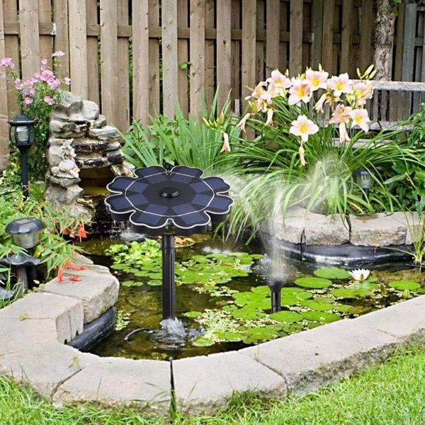 Adeeing 8V 1,6W wasserdichter Solarbrunnen mit blumenförmiger Wasserpumpe, Gartendekorationen