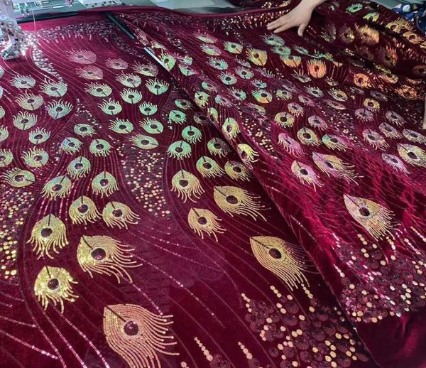

ribbon pretty velvet sequins lace fabric nigerian evening dresses sewing fabrics mesh for weddin ts9157, Pink;blue