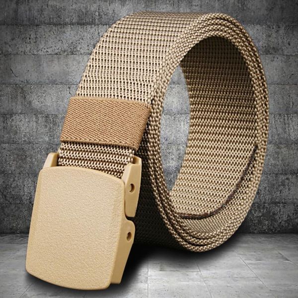 

belts military men belt 2021 army adjustable outdoor travel tactical waist with plastic buckle for pants 120cm, Black;brown