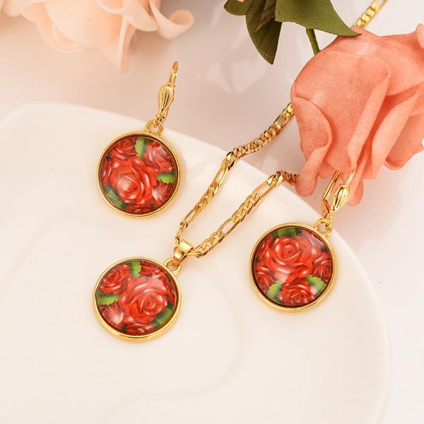 

earrings & necklace gold crystal flower religious coin belief set woman/girl earring wedding bride jewelry holiday gift, Silver