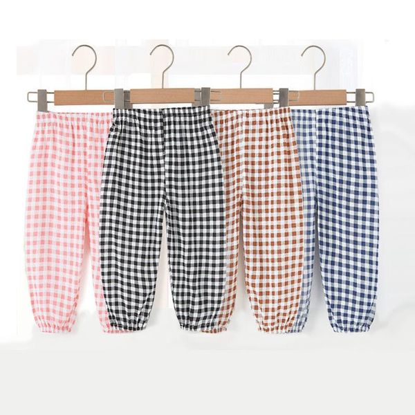 

toddler baby girl and boy lattice pants summer kids mosquito thin cotton boys casual loose trousers sweatpants, Blue