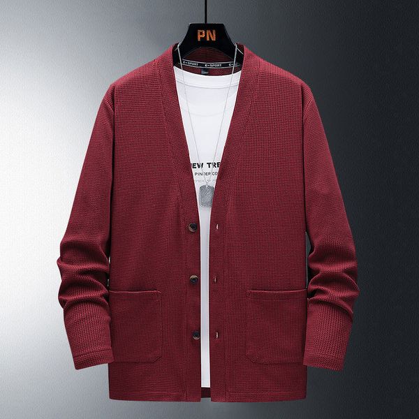 

men's hoodies sweaters v-neck cardigan new korean version of the solid color with a loose long sweater tide shirt clothes sweater autum, Black;brown