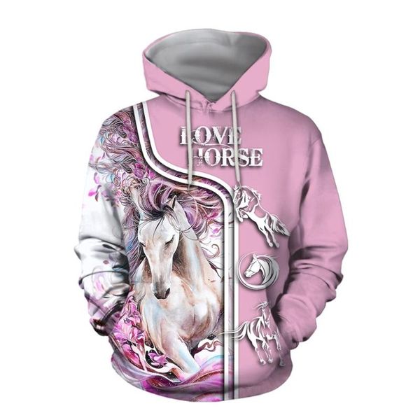 

men's hoodies & sweatshirts beautiful love horse 22 styles 3d printed mens streetwear autumn hooded sweatshirt casual jacket tracksui, Black
