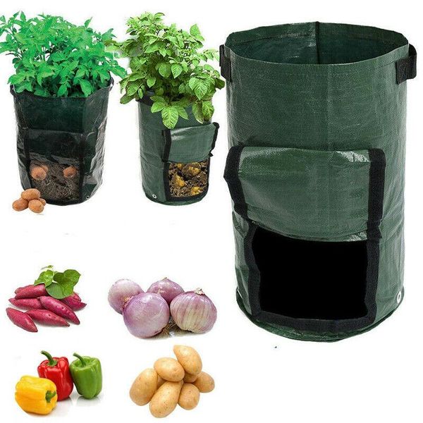 Plantadores Pots 2 pcs planta crescer sacos de casa jardim batata pote estufa vegetal crescente hidratante saco vertical mudas