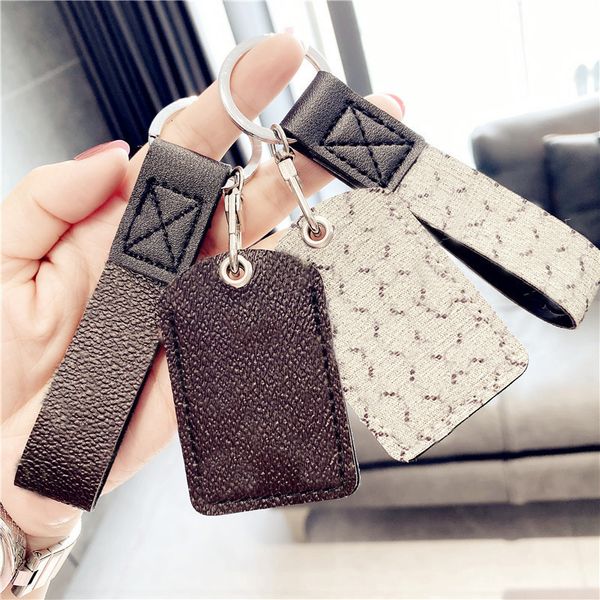 

luxury leather keychain square card key chains protective cover keys ring soft wear resistant keychains, Silver