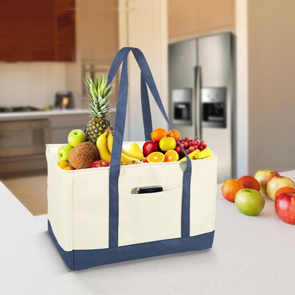 

storage bags ly insulated grocery foldable bag portable drawstring pocket high capacity reusable shopping