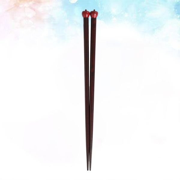 

chopsticks 1 pair of japanese style vegetables and fruits reusable wood for home (red apple)