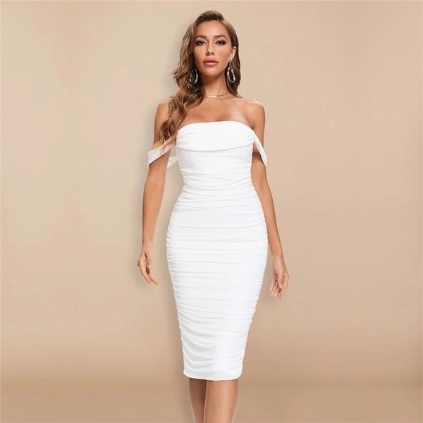 

casual dresses slash neck female bandage dress elegant off shoulder mesh patchwork sheath women celebrity party clubwear white, Black;gray