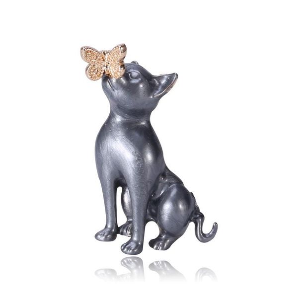 

pins, brooches han edition cute cartoon alloy drip puppy dog animal contracted joker clothing accessories, Gray