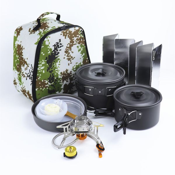 

outdoor cooking pan utensils with gas stove set portable outdoors cookings utensilss for boiling water and noodles 4-5 people