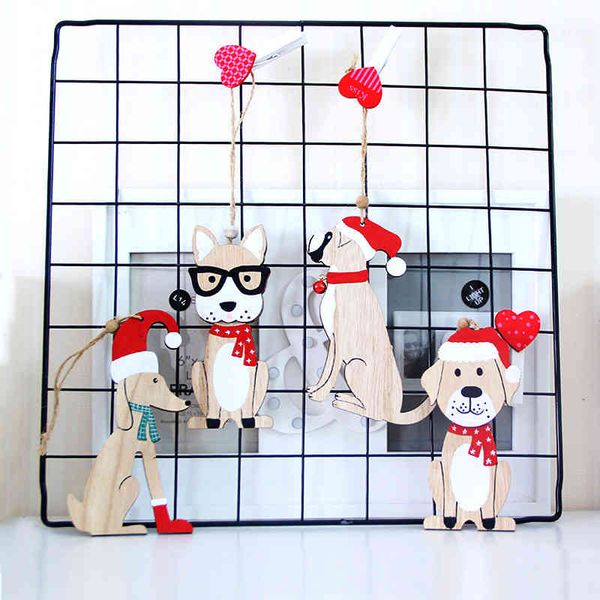 

yinghao dog pendant wooden crafts tree wall creative christmas decorations