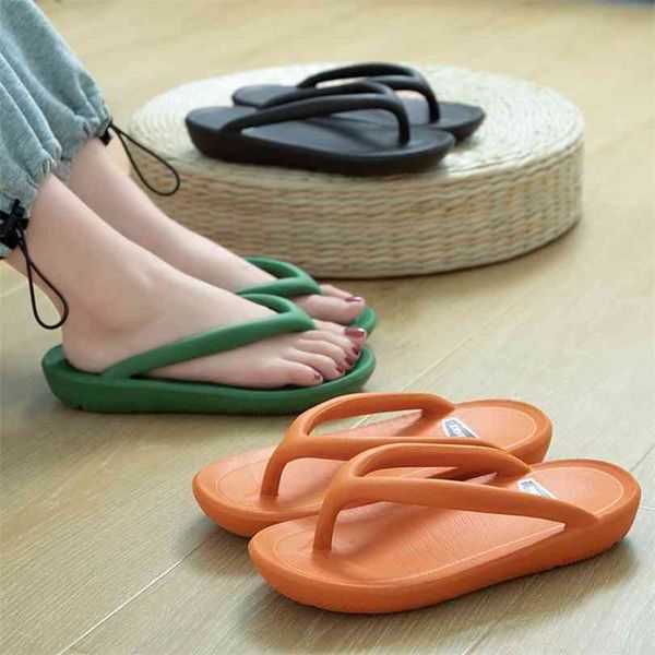 

summer slippers women casual massage durable flip flops beach sandals female wedge shoes striped lady room 210619, Black