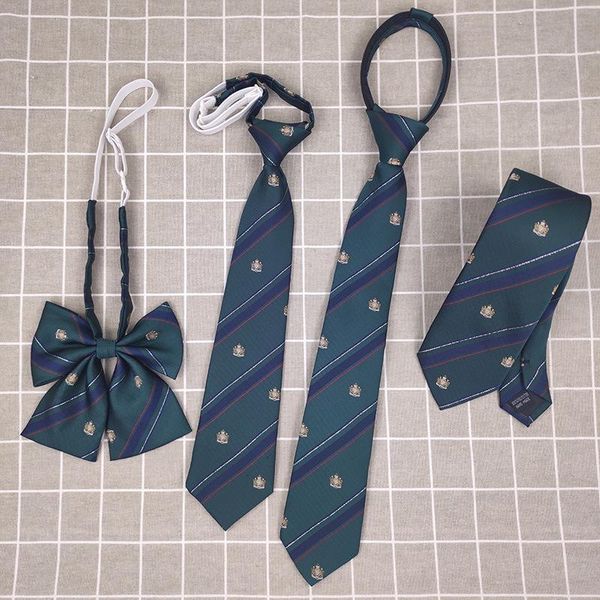 

bow ties jk collared zipper tie green basic uniform stripe suit deep, Black;gray