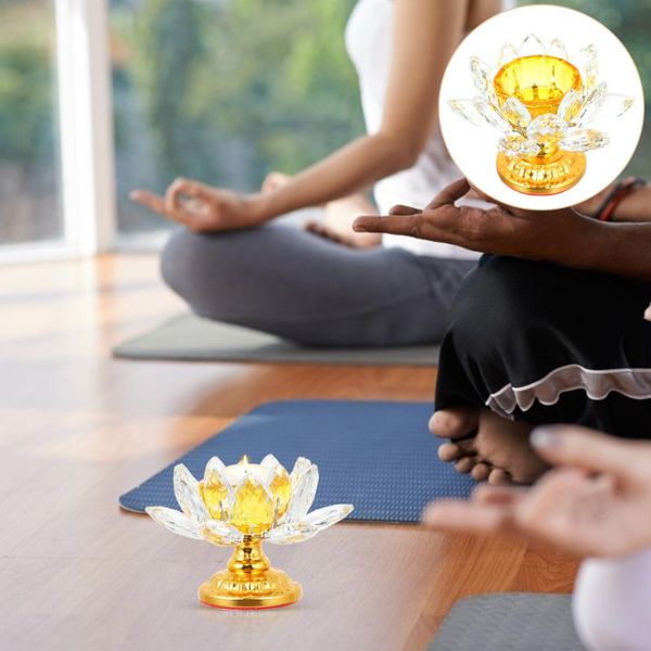 

candle holders lotus stand crystal candlestick temple pray holder supply