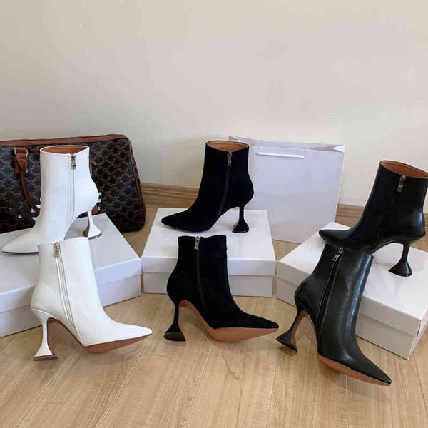 

dress shoes short boots women new fashion high heels pointed horseshoe heel ankle 7bsf, Black