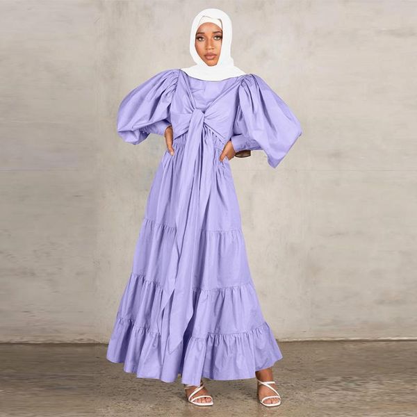 

ethnic clothing middle east, europe, america and the puff sleeve bandage are often worn in dubai robes women dresses, Red