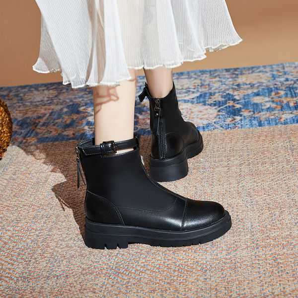 

ds-688 explosion street heightening martin thick sol english thin short women's spring and autumn single boots, Black