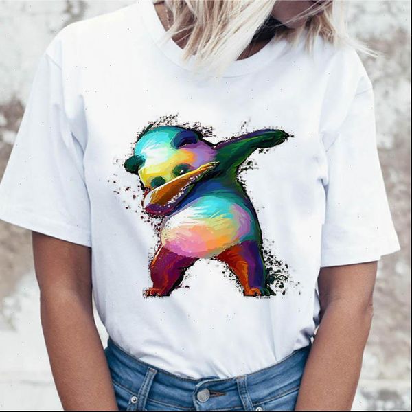 

dabbing women t shirts panda shirt ulzzang tshirt clothing funny korean tees graphic harajuku for female top, White