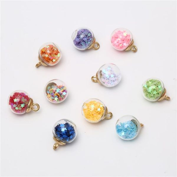 

charms 2pcs mini glass bottles star beads pendant ornaments jewelry making accessories for bracelet nercklace earrings diy, Bronze;silver