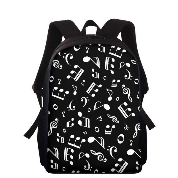 3D Müzik Not Desenli Öğrenciler Geri Paketi Kızlar Okul Çantaları Moda Müzik Lover Dayanıklı Sırt Çanta Çanta Çocuklar Sırt Çantası Bookbag X0529