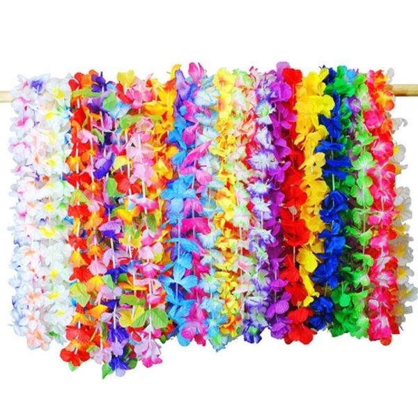 

decorative flowers & wreaths 36 pcs hawaii wreath garlands tropical hawaiian leis necklaces artificial luau party supplies random color