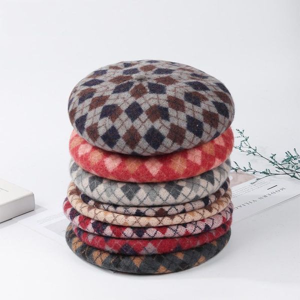 

beanies visrover leopard skin winter wool beret female autumn warm hat matched women boina gift wholesale