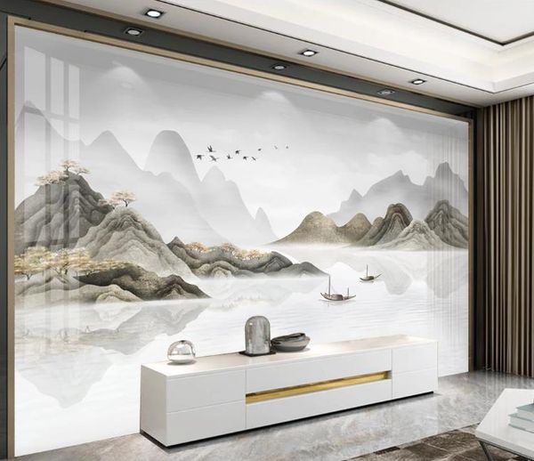 

wallpapers hand-painted landscape illustration 3d background wall custom po wallpaper painting mural living room sofa