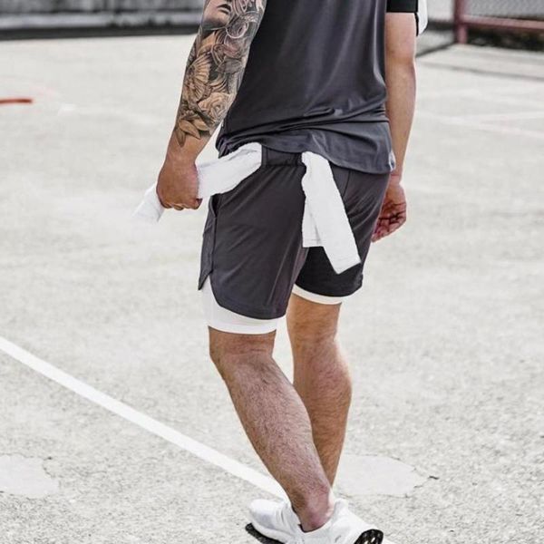 

men's shorts chic short pants flexible waist comfortable soft running fitness, White;black