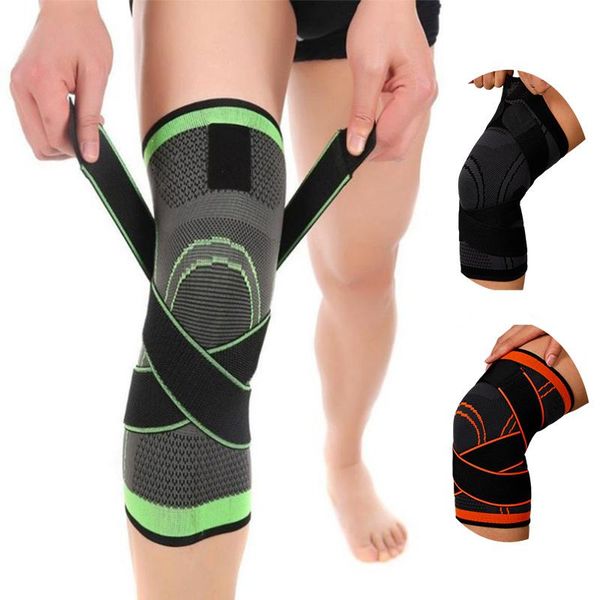 

elbow & knee pads 1pcs elastic bandage pressurized kneepads support protector for fitness sport running arthritis muscle brace, Black;gray
