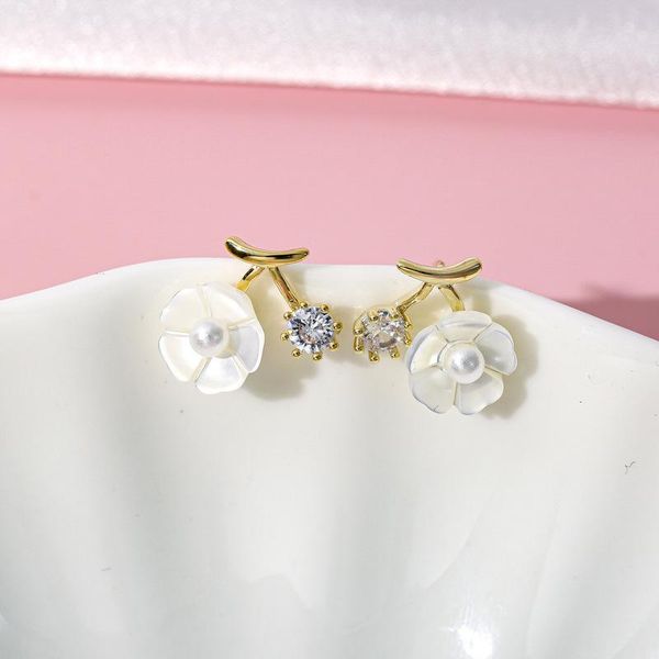 

stud ring gang jewelry simple hundred small flower studs fashion sweet wind girl heart eardress women, Golden;silver