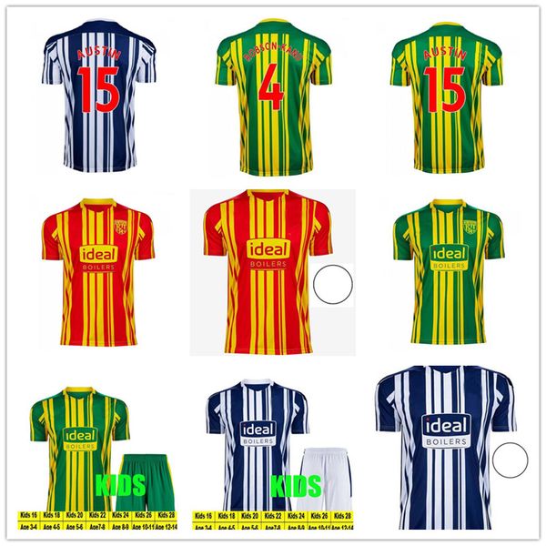 

2020 2021 west soccer jerseys bromwich livermore diang robson-kanu brunt albion home away 3rd 20 21 men and kids shirt football kit, Black;yellow
