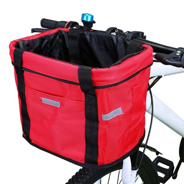 

with handle for dogs road cycling front handlebar removable easy install bicycle basket bike bag durable picnic shopping car & truck racks