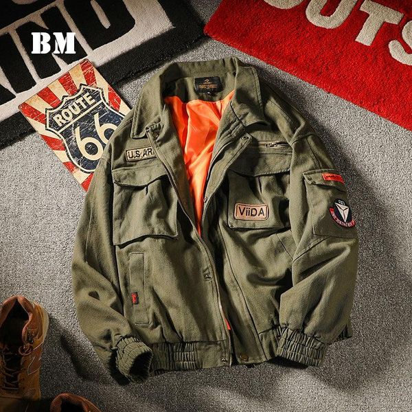 

men's jackets harajuku multi-pocket fashion patch bomber jacket spring cargo coat men clothing streetwear korean hip hop, Black;brown