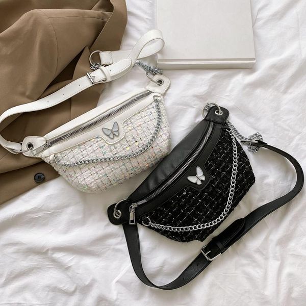

punk shinny women chest shoulder bag chest bag classic vintage sequins fanny waist classic crossbody belt purses