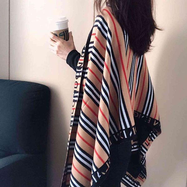 

shawl 2021 autumn dr. jewel imitation cashmere plaid scarf women's british classic winter versatile warm bib, Blue;gray