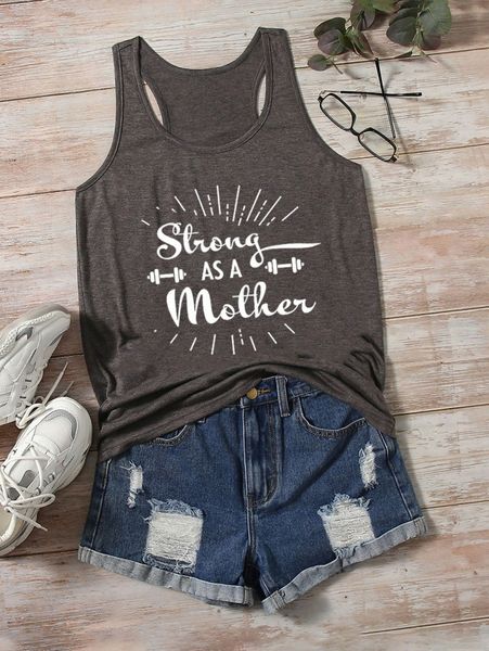 

slogan graphic tank 70gh#, White