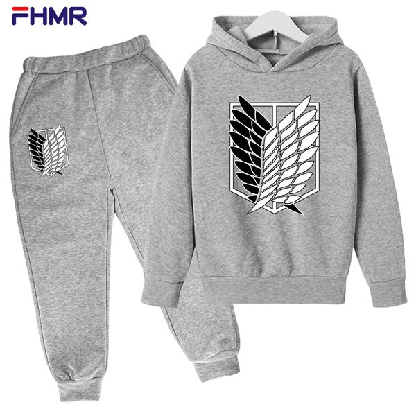 

spring autumn hoodies pant set new casual attack on titan boy 's sweater 3d printed long -sleeved 4t -14t tee fashion children 's, White