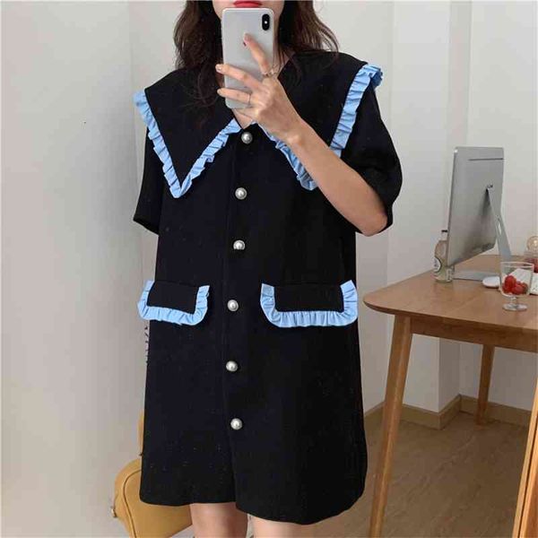 

casual dresses prom office lady 2021 chic all match girls retro summer femme party streetwear mini vestidos lizc, Black;gray