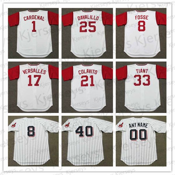 

cleveland baseball 25 vic davalillo 17 chico salmon 8 ray fosse 48 sam mcdowell 40 ken harrelson rocky colavito luis tiant jersey stitched, Black