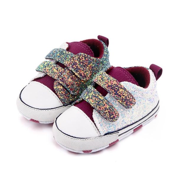 

first walkers sequin baby shoes born girl boy soft sole shoe anti slip canvas sneaker prewalkers 0-18m