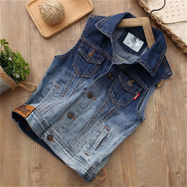

2022 autumn new products childrens clothing boys denim vest big kids childrens fashion clothing sleeveless vest, Blue;gray