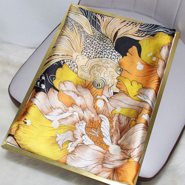 

brand silk scarf women's new cape matching clothing fashion essential, Blue;gray