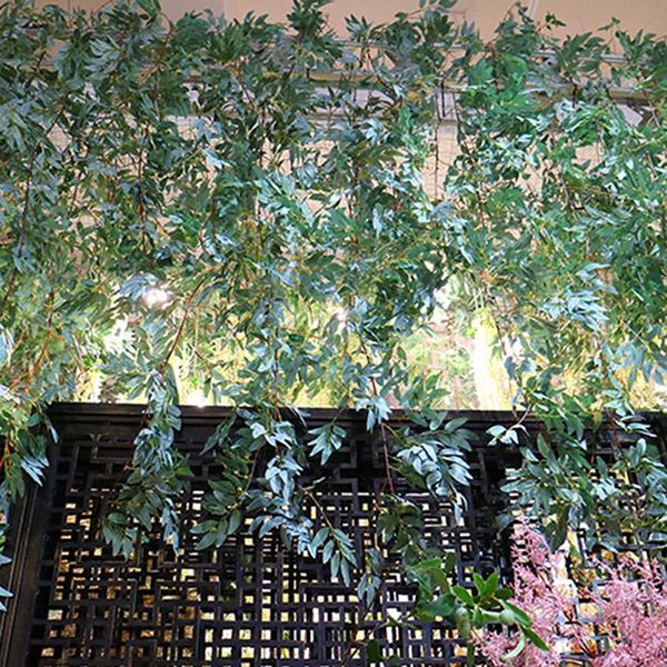 

decorative flowers & wreaths willow decoration simulation wicker green leaves cane wedding set plant rattan home decor festive supplies