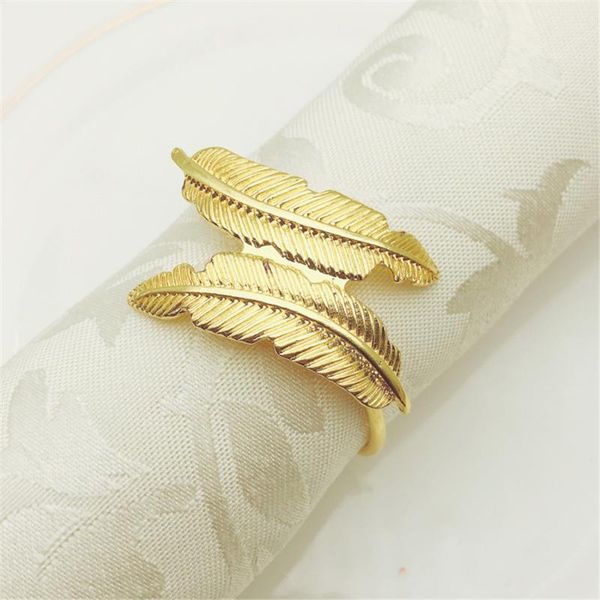 

napkin rings 12 / pcs el metal feather grade ring gold buckle spot